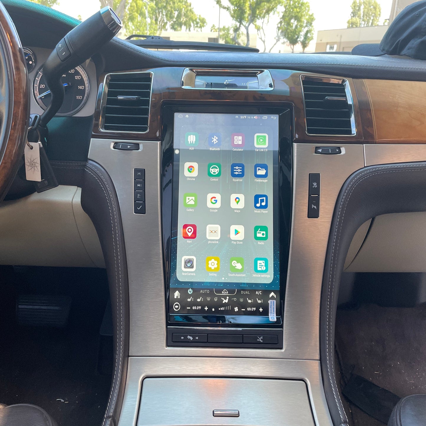 13.6" Android 12/13 VERTICAL SCREEN Navigation Radio for Cadillac Escalade 2007 - 2014