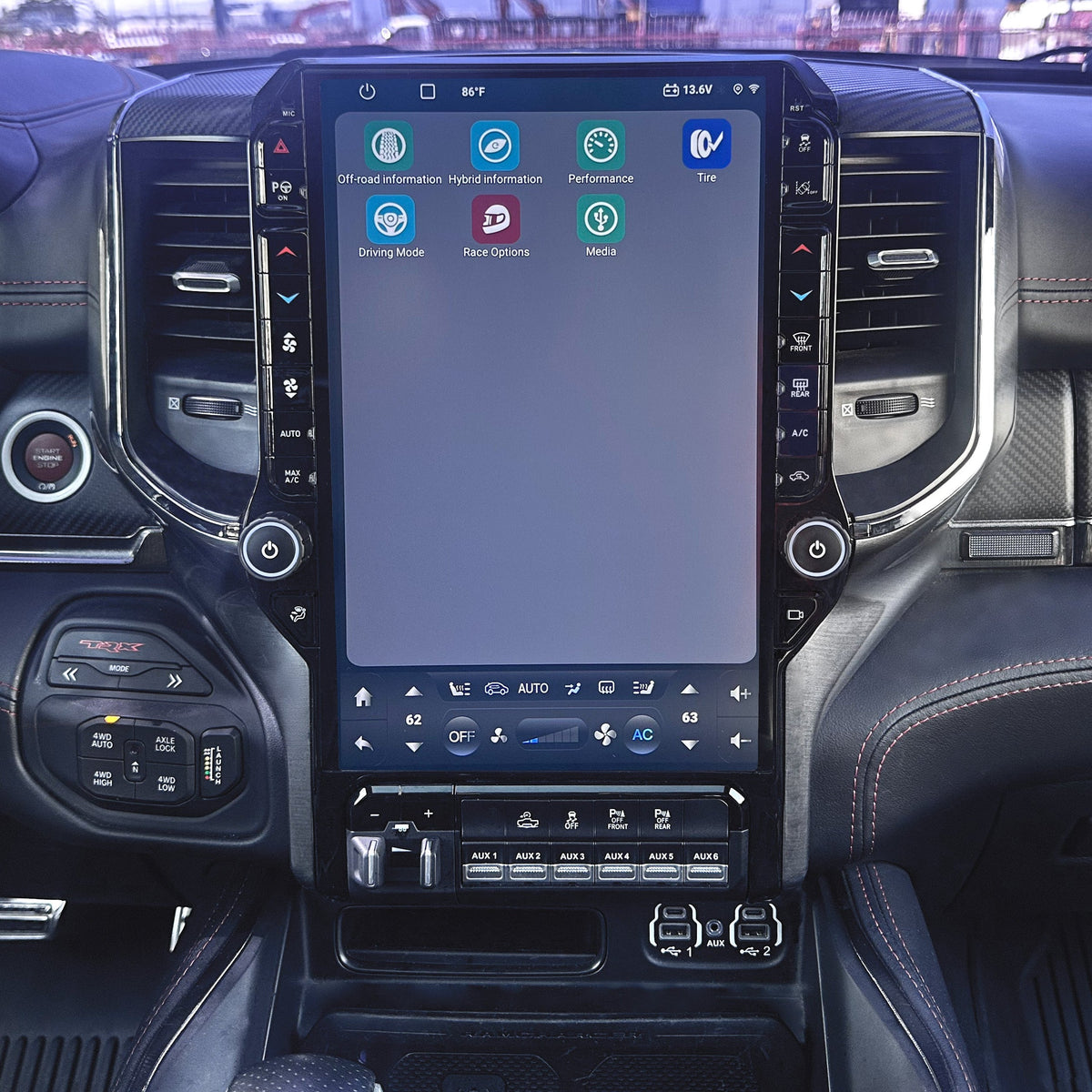 13.6/14.5” Android 13/14 Vertical Screen Navigation Radio for Dodge Ram 2019- 2024