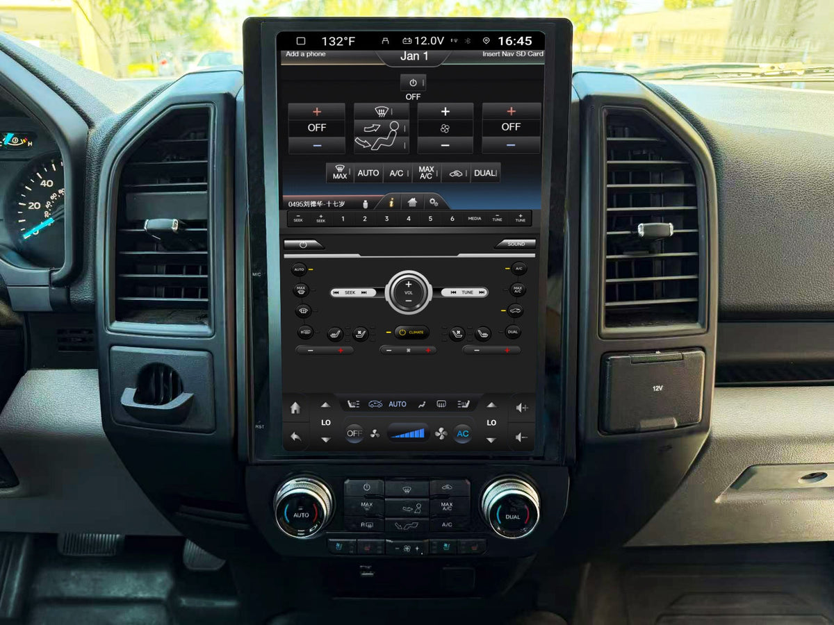 14.5” Android 14 Vertical Screen Navigation Radio for Ford F-150 F-250 F-350 F-450 F-550 2015-2020 Expedition 2018 - 2021