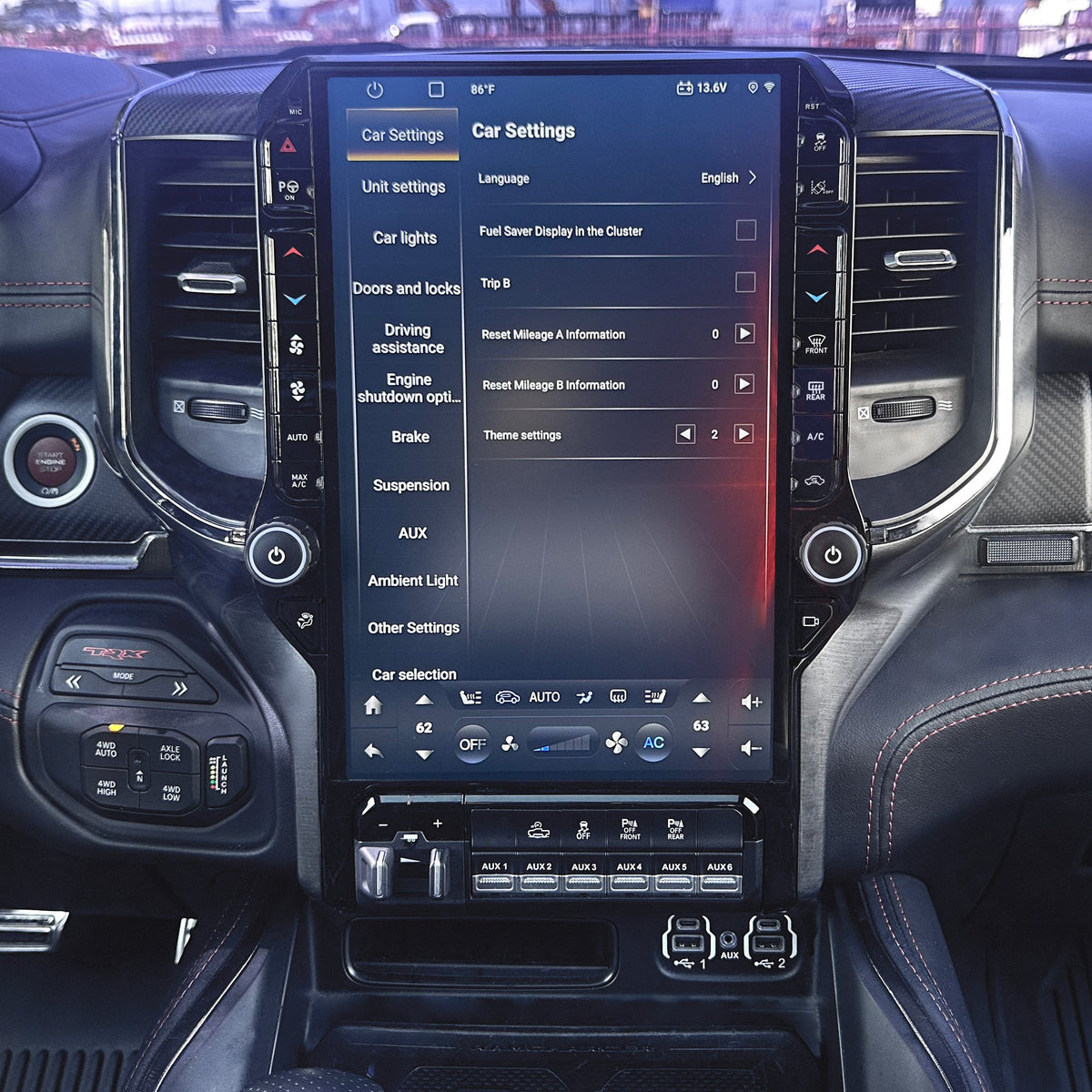 13.6/14.5” Android 13/14 Vertical Screen Navigation Radio for Dodge Ram 2019- 2024