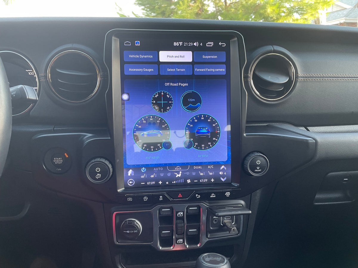 [Open box] 12.1” Android 10 /12/ 13/14 Vertical Screen Navigation Radio for Jeep Wrangler JL 2018 - 2023