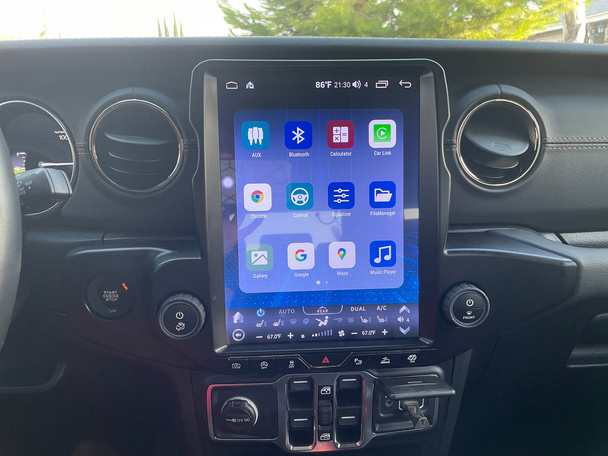 [Open box] 12.1” Android 10 /12/ 13/14 Vertical Screen Navigation Radio for Jeep Wrangler JL 2018 - 2023