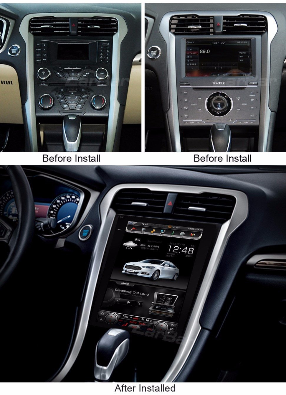 Open box[ PX6 Six-core ] 12.1" Vertical Screen Android 8.1 Fast boot Navigation Radio for Ford Fusion Mondeo 2013 - 2019
