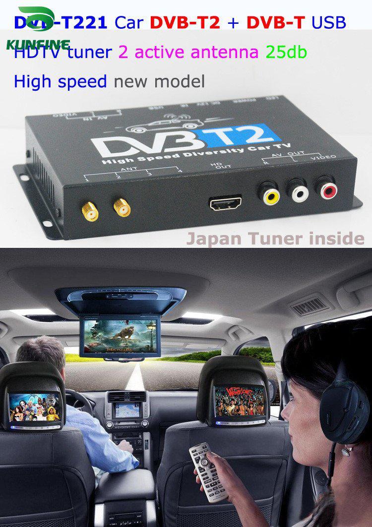 [Open-Box] Car HDTV tuner DVB-T2 DVB-T MULTI PLP Digital TV Receiver automobile DTV box With Two Tuner Antenna