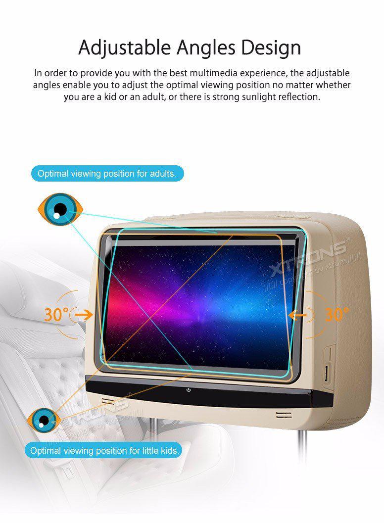 [Open-Box] 9" Touch Screen Headrest Car Headrest DVD Player Monitor with 1080p support HDMI Port