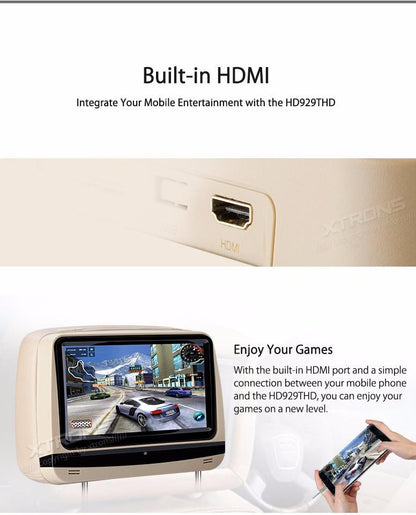 [Open-Box] 9" Touch Screen Headrest Car Headrest DVD Player Monitor with 1080p support HDMI Port